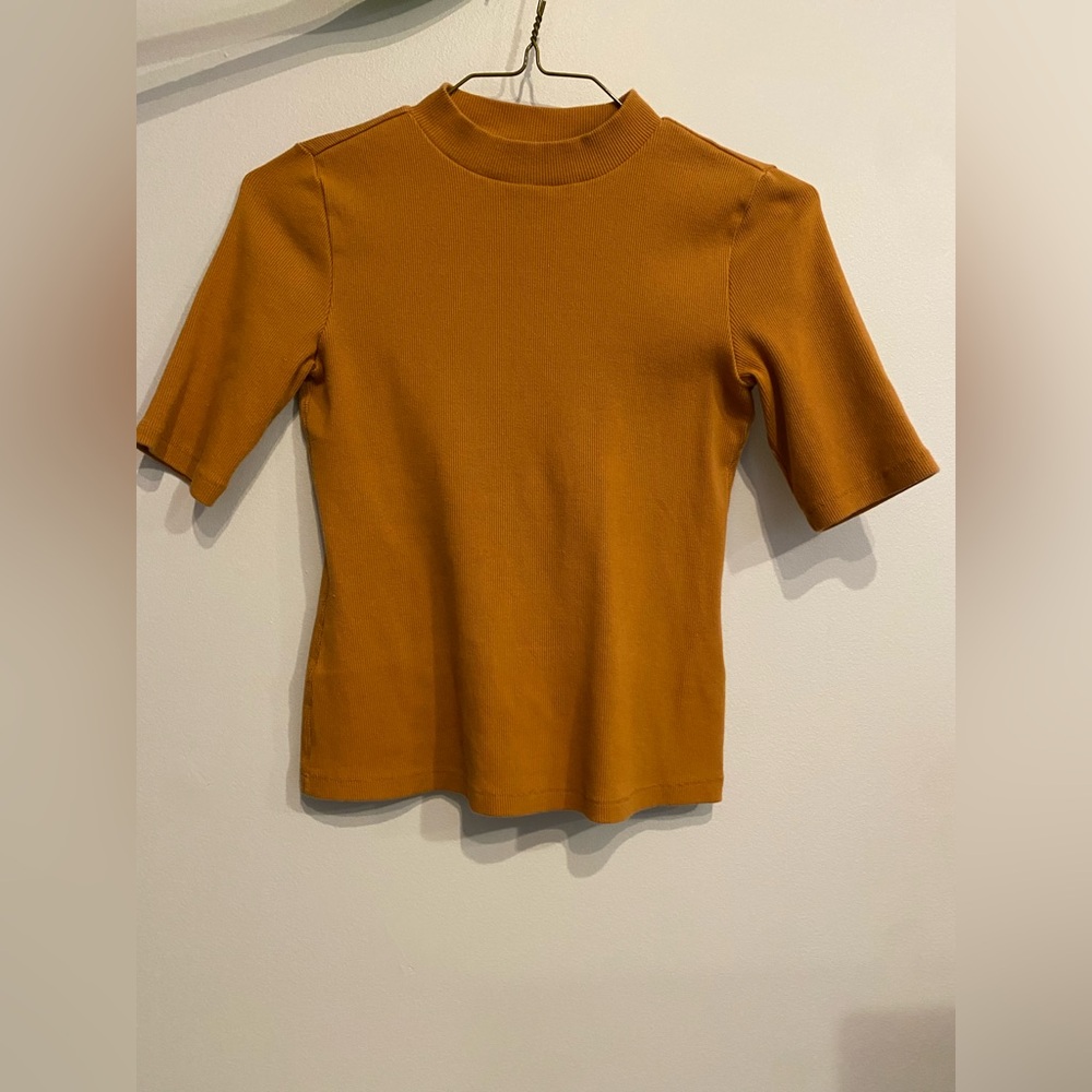 Anthropologie Mustard Crop Top